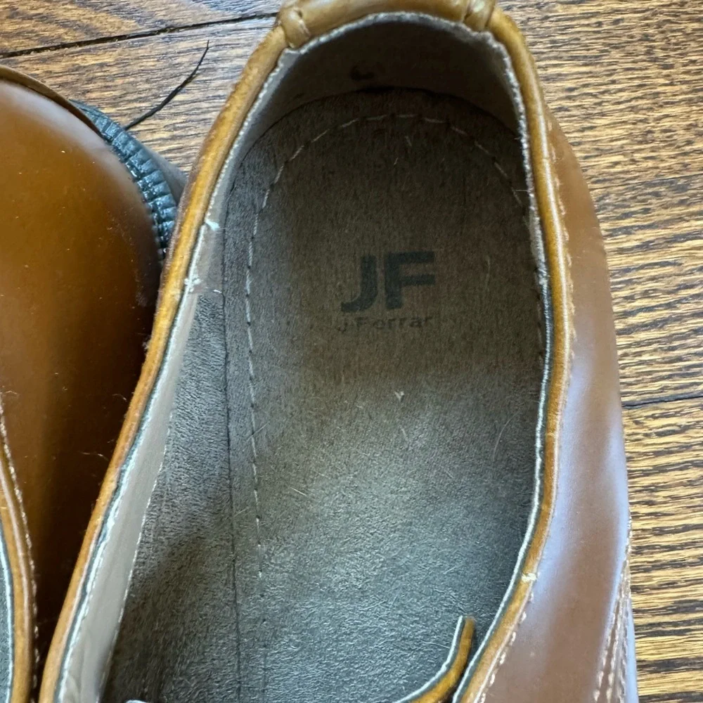 JF J.Ferrar Brown Square Toe Dress Shoes Men’s Size 11 Lace Up Oxford